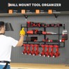 Power Tool Organizer Wall Mount, Heavy Duty 4-Layer Garage Rack, 8 no cord Drill Storage Shelf with Hooks, Drill Bit Shelf Battery Storage Holder - 2 of 4