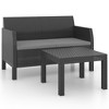 vidaXL 2 Piece Patio Lounge Set with Cushions PP Rattan Anthracite - 2 of 4