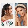 Unique Bargains Women's Bohemian Style Knotted Straw Rattan Sponge Headband Black Beige 2 Pcs - 2 of 4