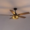 Siljoy 46 Inch Ceiling Fans with Lights and Remote Control, Farmhouse Ceiling Fan for Bedroom Living Room and Patio, Black - 2 of 4