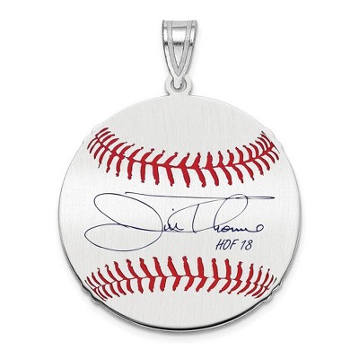 Black Bow Jewelry Sterling Silver Jim Thome Signature MD Enamel Baseball Pendant
