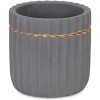 Cheung's Aurine Round Gold Trimmed Ridged Ceramic Pot - Small - Gray - 2 of 3