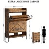 Shoe Organizer Cabinet with 2 Drawers - Freestanding Narrow Design for Entryway - Hidden Storage with Metal Legs - 3 of 4