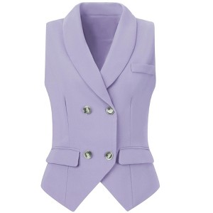 INSPIRE CHIC Women's Lapel Collar Dressy Versatile Racerback Waistcoat Suit Vest - 1 of 4