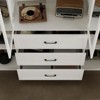 FUFU&GAGA Modern Minimalist 4 Glass Doors Display Cabinet,Multi-Storage Display Unit,Living Room Decor Storage,Home Office Bookcase with Drawers - 3 of 4