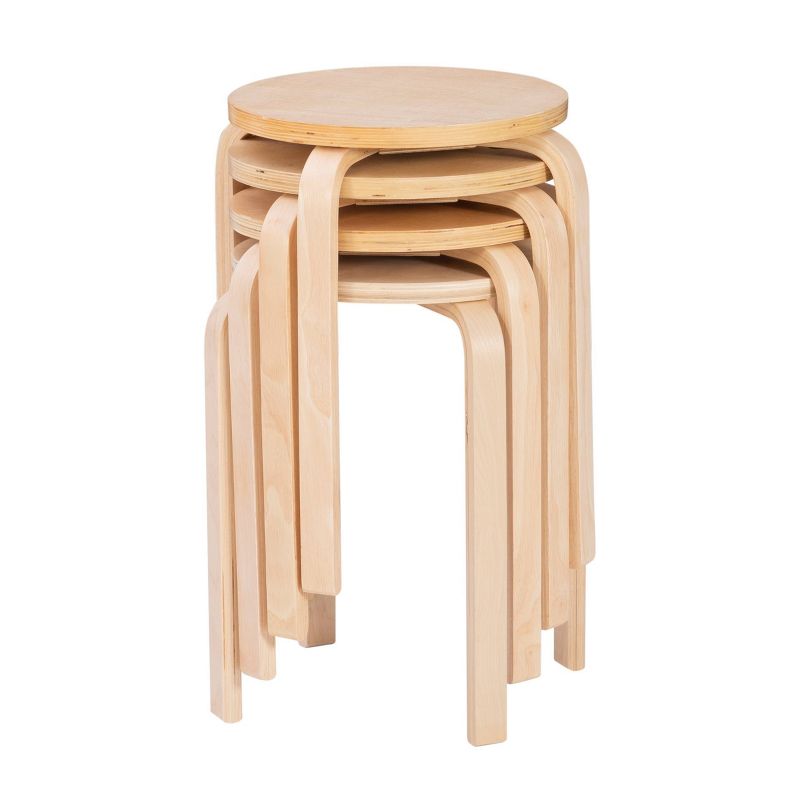 Set of 4 Bentwood Stools - Linon, 1 of 17