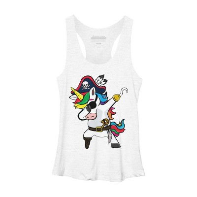 Women's Design By Humans Dabbing Dance Pirate Unicorn Gifts Funny Halloween Costume Gift By lukesstore Racerback Tank Top