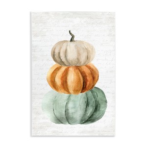 Stupell Industries Stacked Autumn Fall Pumpkins Cursive Words Background Wall Plaque Art - 1 of 4
