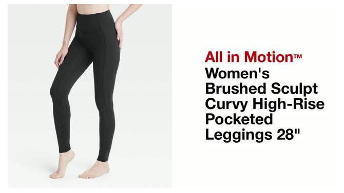 Women's Brushed Sculpt Curvy High-Rise Pocketed Leggings - All In Motion™, 2 of 7, play video
