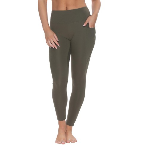 Felina Women's Athletic Pocket Legging (Olive Night, X-Large)