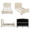 Kumasinova Queen/Twin/King Size Teddy Velvet Upholstered Bed Frame,Platform Bed with 49.21"High Back Headboard,12 Wood Slat Support,White - 4 of 4