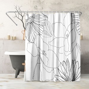 Americanflat 71" x 74" Shower Curtain, Delicate Lines by PI Creative Art - 1 of 4