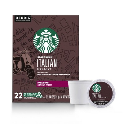 Starbucks Dark Roast K-Cup Coffee Pods — Italian Roast for Keurig Brewers — 1 box (22 pods)