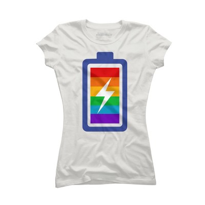 Adult Design By Humans Pride Charging Battery By PINHEAD66 T-Shirt