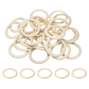 Unique Bargains Smooth Natural Unfinished Small Solid Wood Craft Ring 50 Pcs - 1 of 4