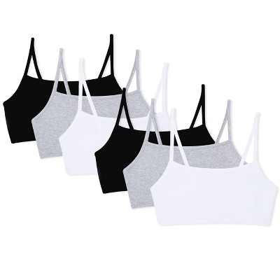 Fruit of the Loom Women's Tank Style Cotton Sports Bra 3-Pack Mint  Chip/White/Grey Heather 44