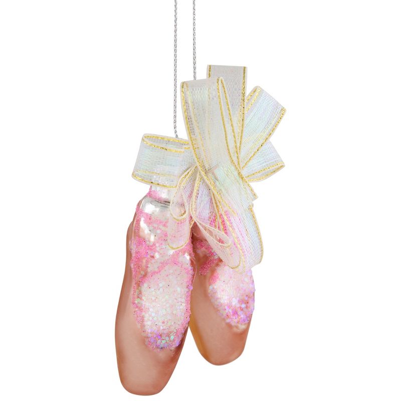 Northlight 3" Pink Ballerina Slippers Glass Christmas Ornament, 3 of 6