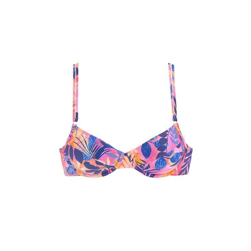 LASCANA Women's Tropical Print Underwire Bikini Swimwear Top, 4 of 7
