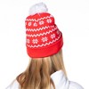 Home Alone Merry Christmas Fold Cuff Pom Adult Knit Beanie Red - 4 of 4