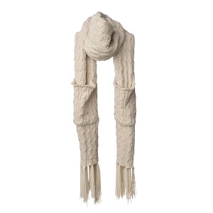 Britt's Knits Winter Knit Chenille Knotted Fringe Pocket Scarf for Women - 1 of 4