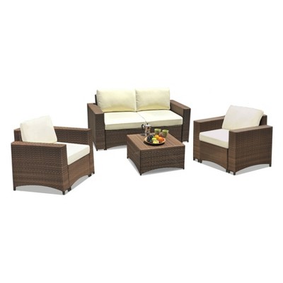 4pc Studio Shine Collection with Loveseat, Armchairs & Coffee Table - W Unlimited