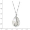 Black Bow Jewelry Sterling Silver, CZ & Mother of Pearl Tear From Heaven Necklace, 18 In - 2 of 4