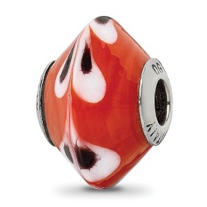 Black Bow Jewelry Red with Dots Murano Glass & Sterling Silver Bead Charm, 17mm - 1 of 4