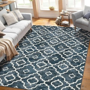 Acekool Tie-Dye Lantern Area Rug Collection, Washable Foldable Faux  Feel, Non Slip, TPR Back, Multicolor Gray Blue Black, Various Sizes - 1 of 4