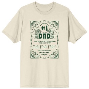 Dad Life Is The Rad Life Number 1 Dad Crew Neck Short Sleeve Natural Men's T-shirt - 1 of 3