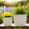 Wooakway 15" Dia Outdoor Indoor Ceramic Planter Pot Decorative Planter with Drainage Hole Patio Flower Pot - 2 of 4