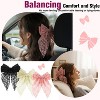 Mber 3 Pack Hair Clip Barrettes Lace Hair Bows, Pink Bow, White Bow, Black Bow Hair Clip, Ribbon Hair Bow for School Wedding Birthday - 3 of 4