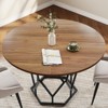 Whizmax 47" Round Farmhouse Dining Table - Wood Circle Table for 4-6 People, Kitchen & Dining Room Furniture, Multi-Use for Living Room - 4 of 4