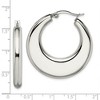 Black Bow Jewelry Stainless Steel Hollow Round Hoop Earrings, 5 x 35mm (1 3/8 in) - 4 of 4