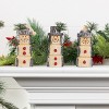 Transpac Small Resin Snowy Wooden Snowman Set of 3 Christmas Home Decorations - 2 of 2