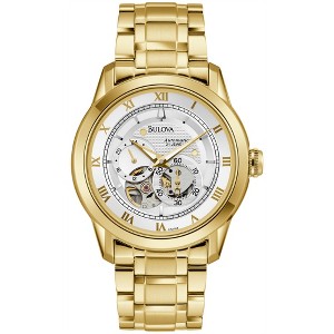 Bulova Men's Classic Sutton 4-Hand Automatic Gold Stainless Steel Watch, 24-Hour Sub Dial, Open Aperture, Self-Winding, Exhibition Caseback, Double - 1 of 4
