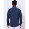 INSPIRE CHIC Men's Point Collar Button Long Sleeve Solid Color Business Dress Shirt - 3 of 4