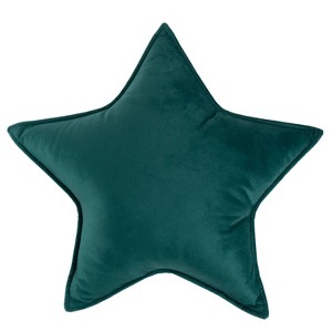 Christmas Magic 18"x18" Star Shaped Throw Pillow Green - 1 of 3