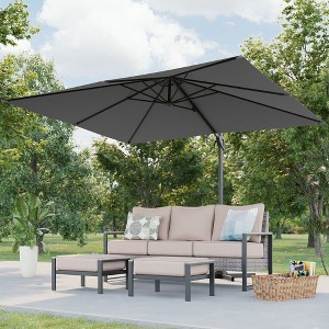 Sonkuki 10X8FT Outdoor Patio Cantilever Umbrella With Canopy, 360°Rotation Offset Umbrella - 1 of 4
