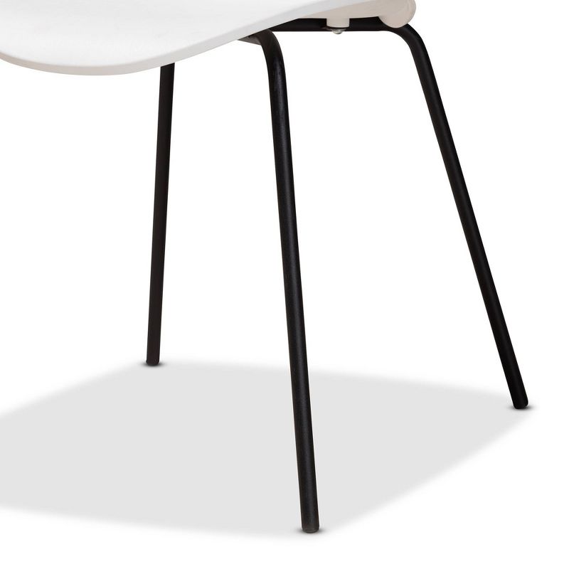4pc Jaden Plastic and Metal Dining Chair Set - Baxton Studio, 5 of 10