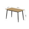 TopComfy Patio Seating Sets Modern Wood Grain Tabletop Dining Table And Chair 4 Piece Set Black Metal Leg For Dining Room, Gray, 51.18"*30.31"*7.48" - 4 of 4
