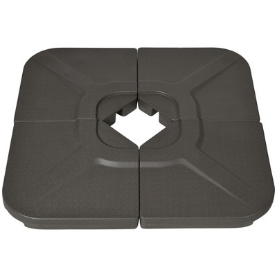 Brown Heavy-Duty Plastic Cantilever Patio Umbrella Base Weights