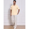 INSPIRE CHIC Men's Solid Short Sleeve Button Down Chest Pockets Linen Shirt - 2 of 4