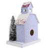 Cody Foster 8.5 Inch Petite Purple House Retro Village Mantle Light Up Village Buildings - 2 of 3