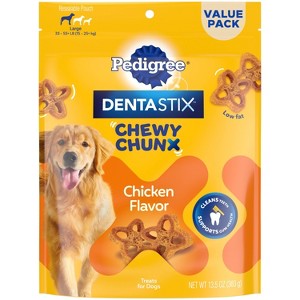 Pedigree Dentastix Chewy Chunx Chicken Flavor Large Adult Dental Dog Treats - 1 of 4