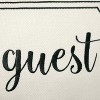 Edie@Home 13"x25" Oversized Celebrations 'Be Our Guest' Embroidered Lumbar Throw Pillow Oyster/Black - 3 of 4