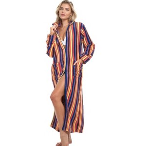 ADR Women's Zip Up Robe Fleece Soft Warm Plush Oversized Zipper Bathrobe - 1 of 3