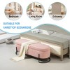 Fabric Upholstered Ottoman: Storage, Bedroom Bench, Safety Hinge, Padded Footstool, Living Room and Entryway - 2 of 4