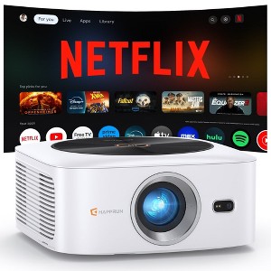 HAPPRUN 1500 ANSI 4K Smart Projector, Netflix Official, WiFi Bluetooth, Auto Focus, Dolby, for Phone/PC/PS5 - 1 of 4