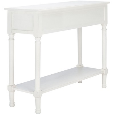 Tate Modern Farmhouse 40" White Wood & Metal Console Table with Storage