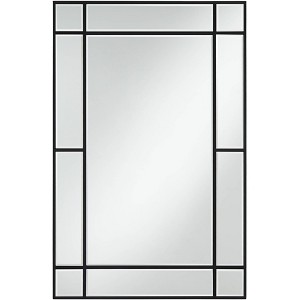 Noble Park Barrett Rectangular Vanity Wall Mirror Modern Beveled Matte Black Wood Frame 26" Wide for Bathroom Bedroom Living Room Home Entryway House - 1 of 4